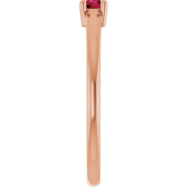 14K Rose Natural Ruby Ring