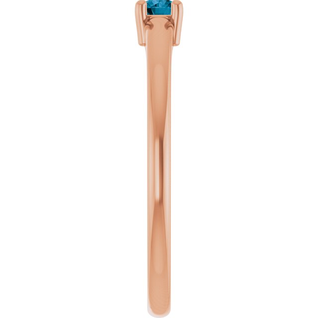 14K Rose Natural London Blue Topaz Ring