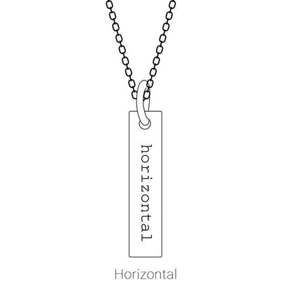 Custom Engravable Vertical Bar Pendant with Gemstones