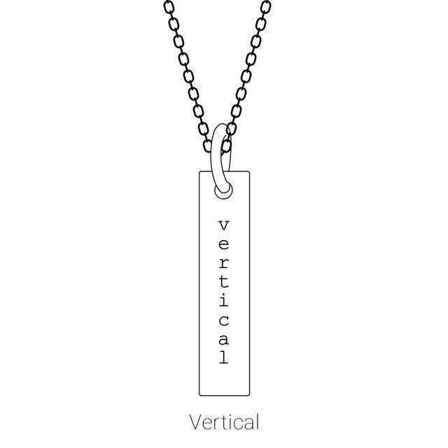 Custom Engravable Vertical Bar Pendant with Gemstones