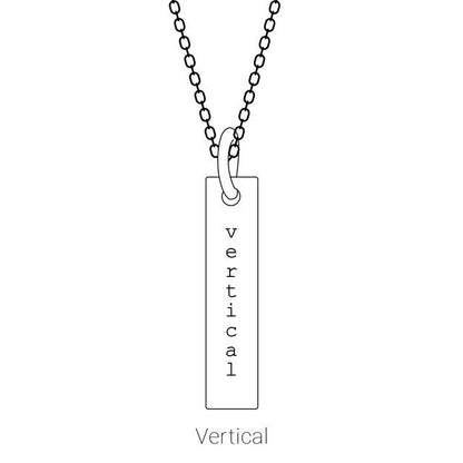 Custom Engravable Vertical Bar Pendant with Gemstones