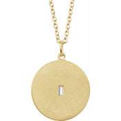 14K .05 CT Natural Diamond Disc Necklace 16-18"