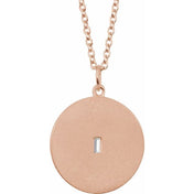 14K .05 CT Natural Diamond Disc Necklace 16-18"