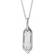 14K White .05 CT Natural Diamond Initial K 16-18" Necklace