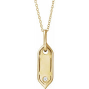 14K Yellow .05 CT Natural Diamond Initial Necklace 16-18" Length