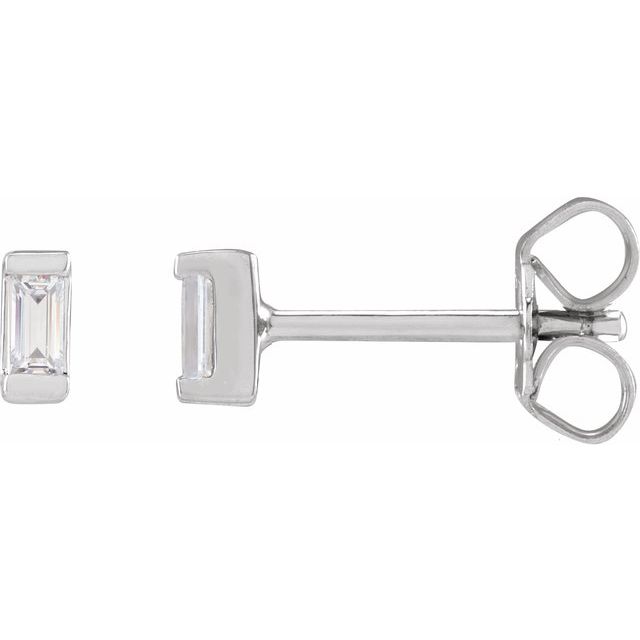 14K White .08 CTW Lab-Grown Diamond Earrings