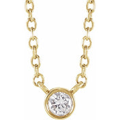 14K Yellow 1/10 CT Natural Diamond 16-18" Necklace