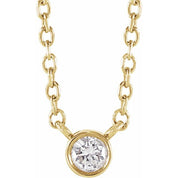 14K Yellow 1/10 CT Natural Diamond 16-18" Necklace