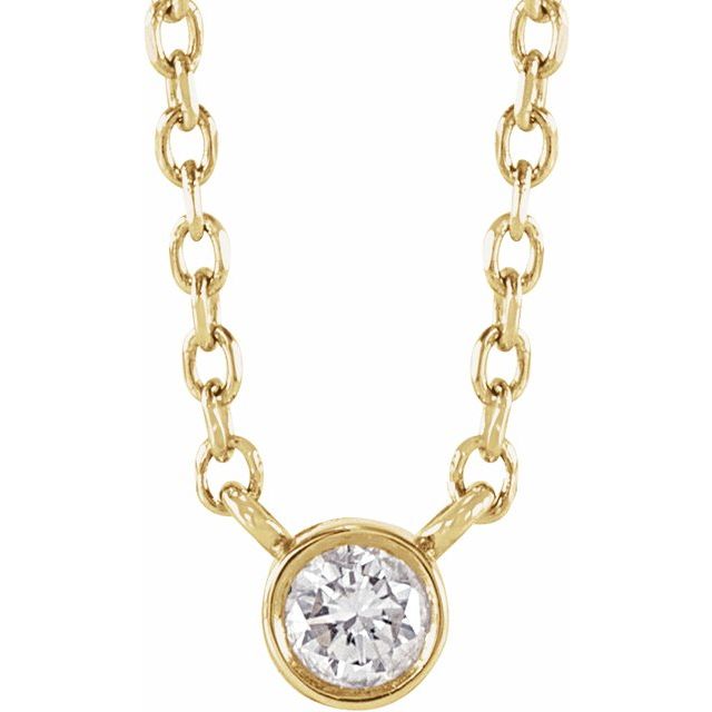 14K Yellow 1/10 CT Natural Diamond 16-18" Necklace