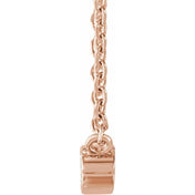 14K Rose 1/10 CT Natural Diamond 16-18" Necklace