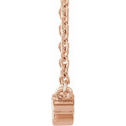 14K Rose 1/10 CT Natural Diamond 16-18" Necklace
