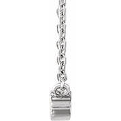 14K White 1/10 CT Natural Diamond 16-18" Necklace