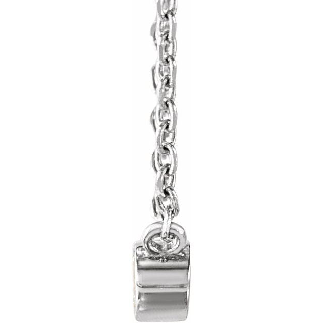 14K White 1/10 CT Natural Diamond 16-18" Necklace