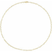 14K Yellow 3.2 mm Heart 18" Chain