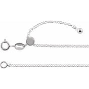 Sterling Silver 1.5 mm Adjustable Rolo 16-22" Chain