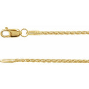 14K Yellow 1.25 mm Wheat 7" Chain