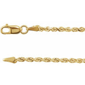 14K Yellow 1.8 mm Diamond-Cut Rope 7" Chain