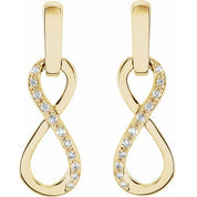 14K Yellow 1/10 CTW Natural Diamond Infinity-Inspired Earrings