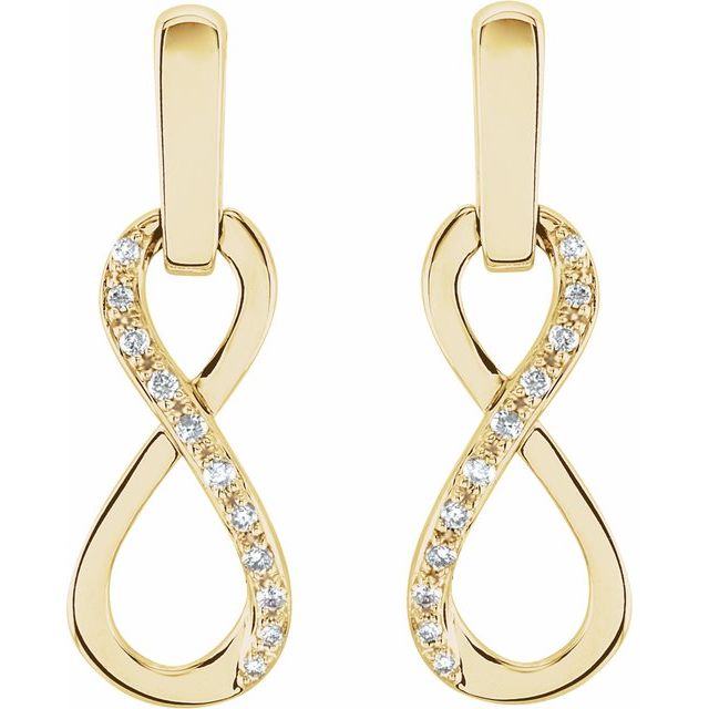 14K Yellow 1/10 CTW Natural Diamond Infinity-Inspired Earrings