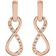 14K Rose 1/10 CTW Natural Diamond Infinity-Inspired Earrings