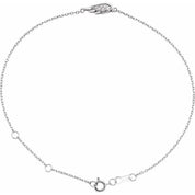 14K and Platinum Natural Diamond Angel Wing Bracelet with .015 CTW, Adjustable Size 6 1/2-7 1/2"