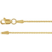 14K Yellow 1.05 mm Diamond-Cut Wheat 18" Chain