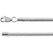 Sterling Silver 2.5 mm Round Snake 18" Chain