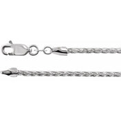 Sterling Silver Diamond-Cut Wheat 20" Chain