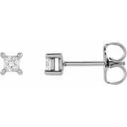 14K White 2.5 mm Square 1/5 CTW Lab-Grown Diamond Earrings