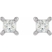 14K White 2 mm Square 1/10 CTW Lab-Grown Diamond Earrings