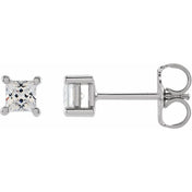 14K White 2.75 mm Square 1/4 CTW Lab-Grown Diamond Earrings
