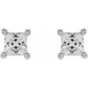 14K White 2.75 mm Square 1/4 CTW Lab-Grown Diamond Earrings