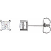 14K White 3.5 mm Square 1/2 CTW Lab-Grown Diamond Earrings