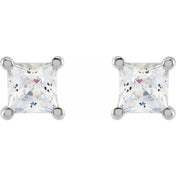 14K White 3.5 mm Square 1/2 CTW Lab-Grown Diamond Earrings