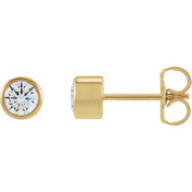 14K Yellow 4 mm Round 1/2 CTW Lab-Grown Diamond Earrings