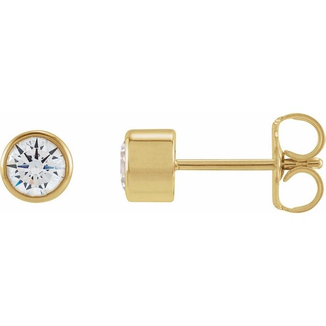 14K Yellow 4 mm Round 1/2 CTW Lab-Grown Diamond Earrings