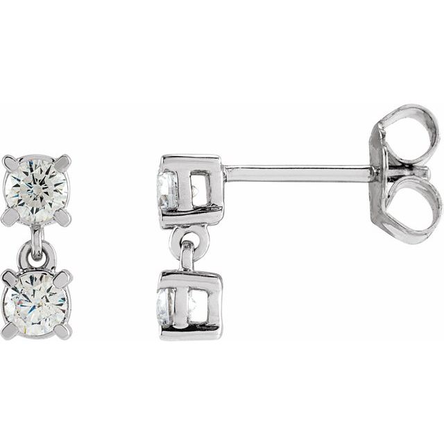 2 CTW Lab-Grown Diamond Two-Stone Earrings