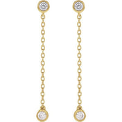 14K Yellow 1/4 CTW Lab-Grown Diamond Chain Earrings