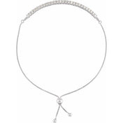 14K White 1 CTW Lab-Grown Diamond Bolo 9 1/2" Bracelet