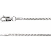 14K White 1.25 mm Wheat 20" Chain