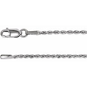 14K White 1.6 mm Diamond-Cut Rope 7" Chain