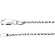 14K White 1.25 mm Wheat 20" Chain