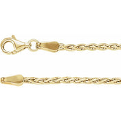 18K Yellow 1.9 mm Wheat 18" Chain