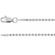 14K White 1.5 mm Hollow Bead 16" Chain