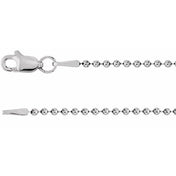 Sterling Silver 1.5 mm Hollow Bead 16" Chain