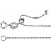 Sterling Silver .75 mm Adjustable Box 16-22" Chain