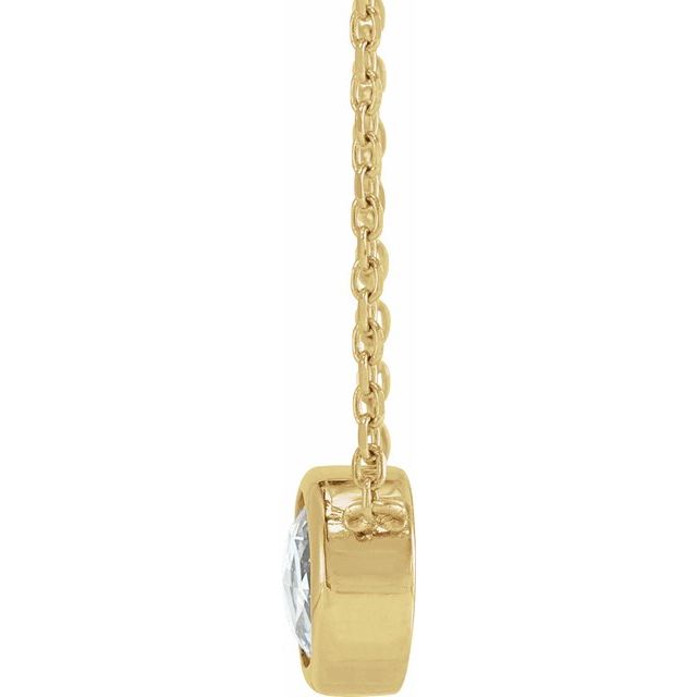 14K 1/2 CT Rose-Cut Natural Diamond Bezel-Set 18" Necklace