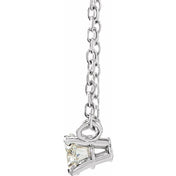 Platinum 3/8 CT Natural Diamond Solitaire 16-18" Necklace