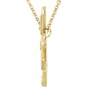 14K Yellow .08 CTW Natural Diamond "Hope" Phrase 16 1/2* Necklace