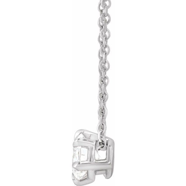 2 CT Lab-Grown Diamond Solitaire 16-18" Necklace